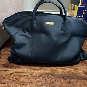 Joy Mangano and IMAN leather travel wheeled duffle